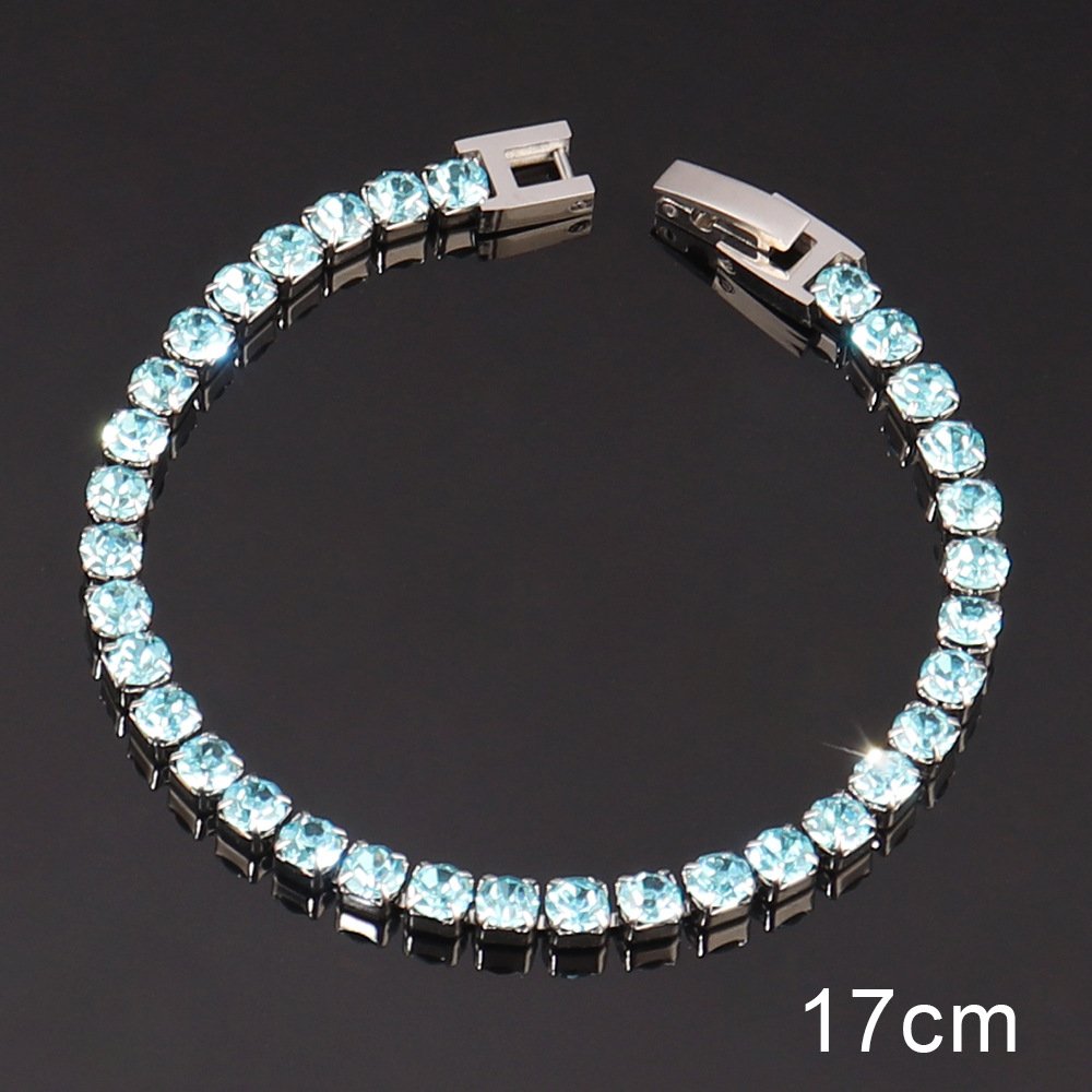 WhatsApp Image 2025-10-07 at 3.49.56 PM Bracciale tennis in acciaio con zircone acqua marina - Image 1