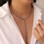 Collana acciaio e zircone